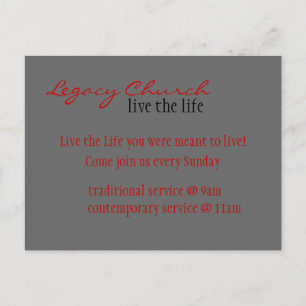 carte postale d'invitation d'église