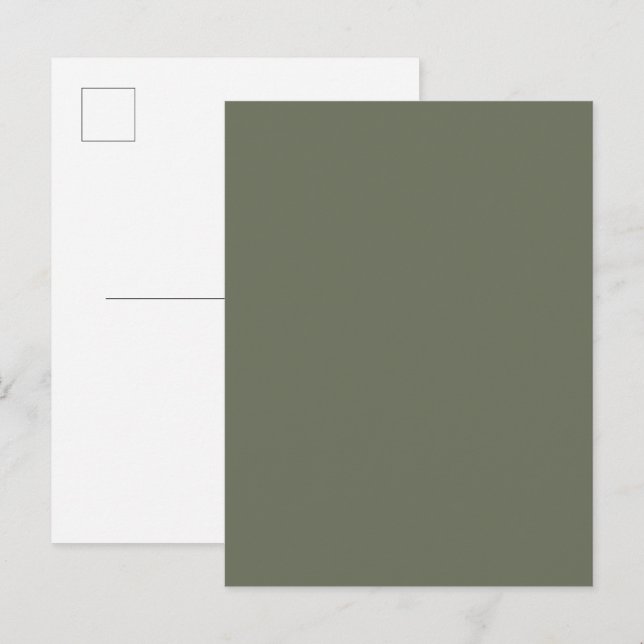 Carte postale d'invitation personnalisée Vert mous (Devant / Derrière)