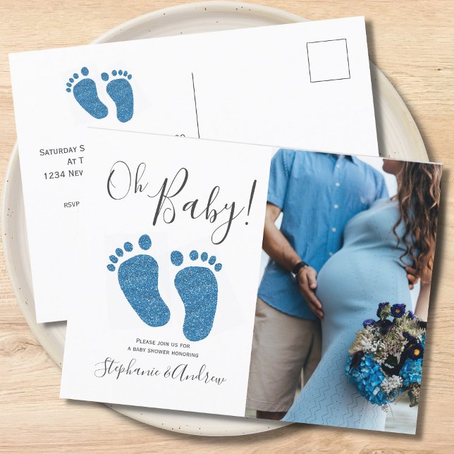 Carte postale d'invitation pour Baby Shower couple (Créateur téléchargé)