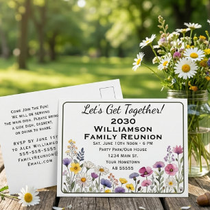 Carte postale d'invitation pour réunion de famille