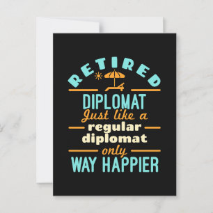 Carte Postale Diplomate à la retraite amusant retraite heureux