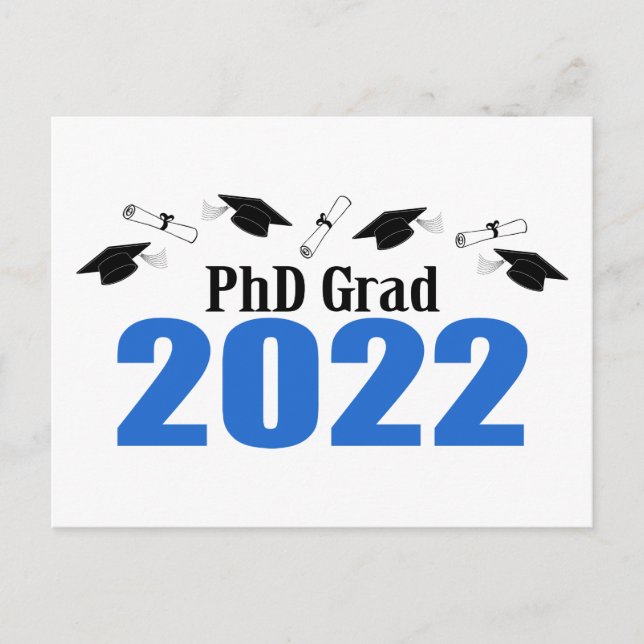 Carte Postale Diplômé de doctorat 2022 Casquettes et Diplômes (B (Devant)