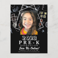 Diplômé de maternelle pré-K tableau noir virtuel