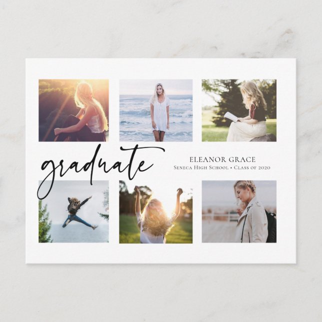 Carte Postale Diplôme de photographie multiple noir et blanc (Devant)