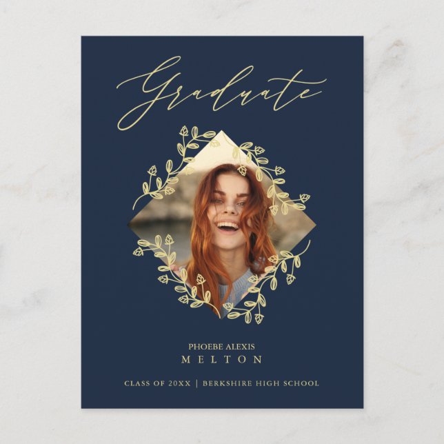 Carte Postale Diplôme Gold Diamond Fleur sauvage Photo Marine (Devant)