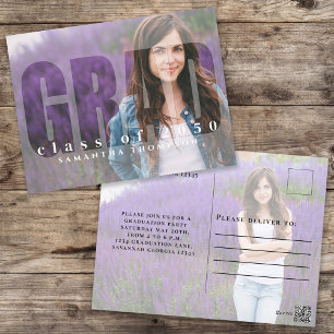 Carte Postale Diplôme Moderne Typographie Grad Simple Deux Photo