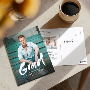 Carte Postale Diplôme photo de script de pinceau moderne