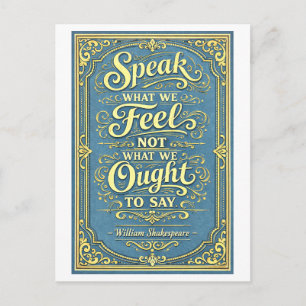 Carte Postale "Dire ce que nous ressentons" Shakespeare