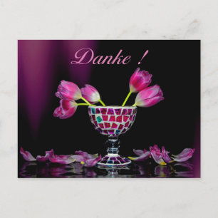 Carte Postale Dire merci avec des tulipes -