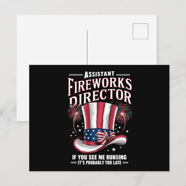 Carte Postale Directeur adjoint des feux d'artifice États-Unis 4 (Devant / Derrière)