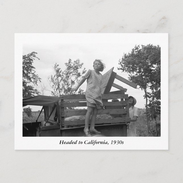 Carte Postale Direction Californie, années 1930 (Devant)