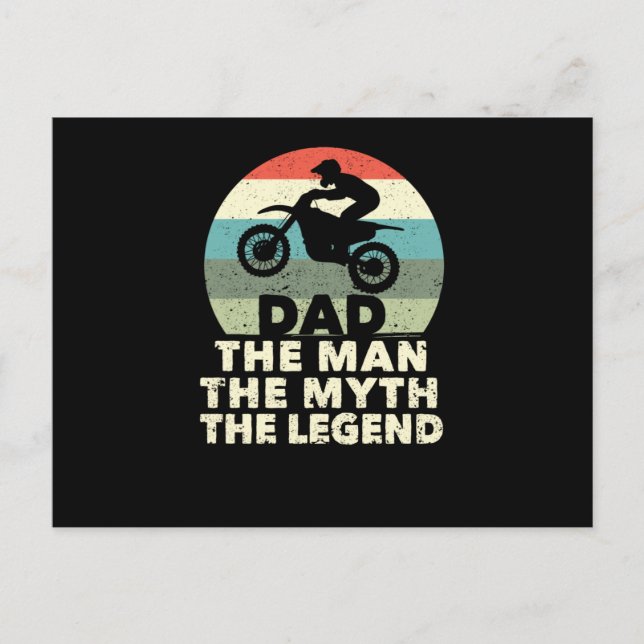 Carte Postale Dirt Bike Motocross MX Rider Papa L'Homme Le Mythe (Devant)