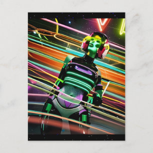 Carte Postale Disco spatial zombie