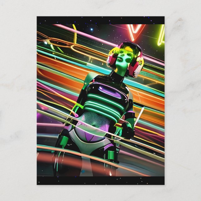 Carte Postale Disco spatial zombie (Devant)