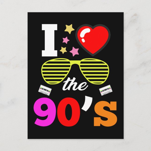 Carte Postale Discothèque Musique Love Party des années 90 1990 (Devant)
