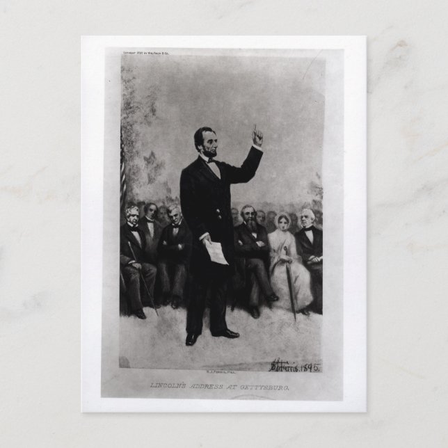 Carte Postale Discours de Lincoln à Gettysburg, 1895 (Devant)