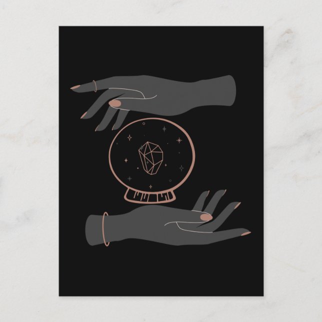 Carte Postale Diseur de bonne aventure occulte Wicca Goth Sorcel (Devant)