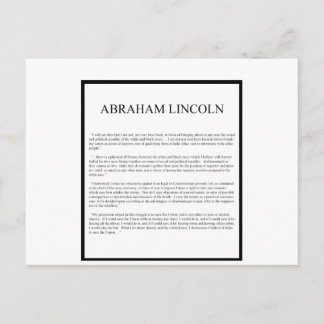 Carte Postale Disposition de rechange Honest Abe