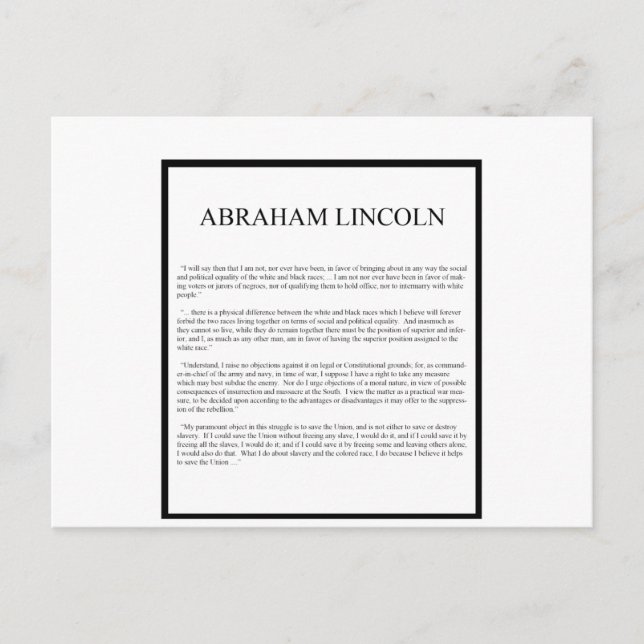 Carte Postale Disposition de rechange Honest Abe (Devant)
