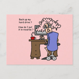 Carte Postale Disque Dur Sauvegarde Humoristique