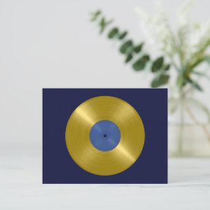 Carte Postale Disque vinyle album or en or