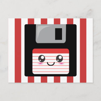 Carte Postale Disquette Kawaii
