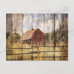 Carte Postale Distressed Wood Rustic Western