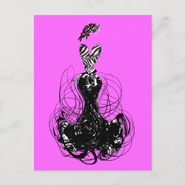 Carte Postale Diva de mode - Customisé - Customisé (Devant)