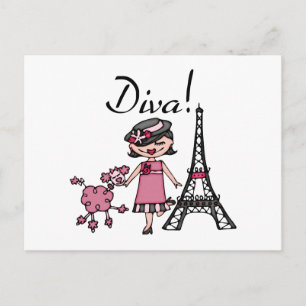 Carte Postale Diva des cheveux noirs