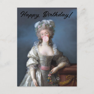 Carte Postale Diva du chewing-gum du Barry Joyeux Anniversaire
