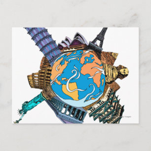 Carte Postale Divers lieux célèbres du monde