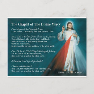 CARTE POSTALE DIVINE MERCY CHAPLET PRIÈRE