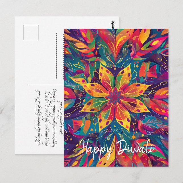 Carte Postale Diwali contemporain (Devant / Derrière)