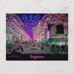 Carte Postale Diwali Festival Little India Singapour