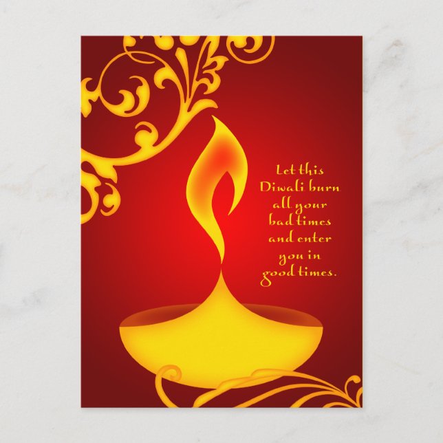 Carte Postale diwali salutations élégante légèreté inspiration c (Devant)