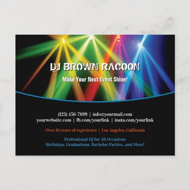 Carte postale DJ Club Music Uplighing (Devant)