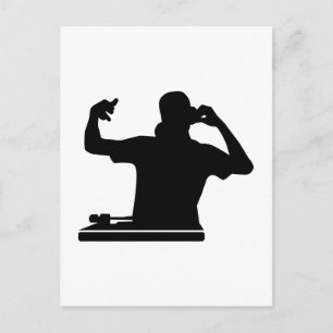 Carte Postale DJ Tourne-disques club