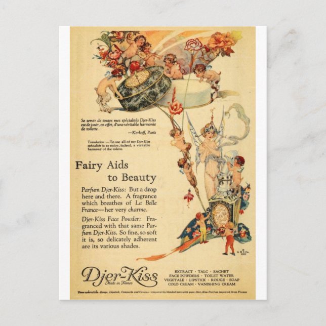 Carte Postale Djer Fairy Aid Français Parfum (Devant)