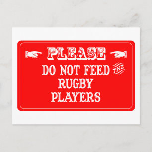 Carte Postale Do Not Feed The Rugby Players