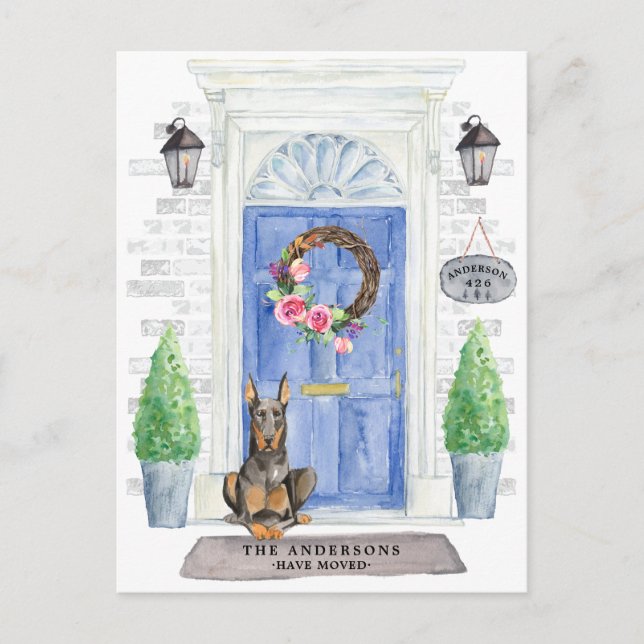 Carte postale Doberman Moving Faire-part (Devant)