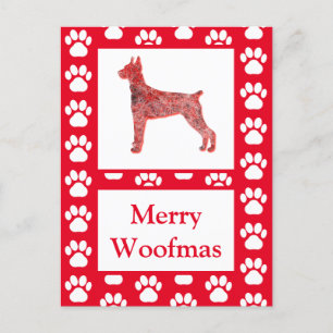 Carte Postale Doberman Pinscher Chien Silhouette R Joyeux Noël