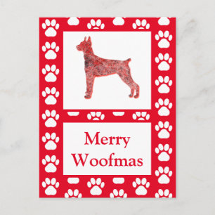 Carte Postale Doberman Pinscher Chien Silhouette R Joyeux Noël