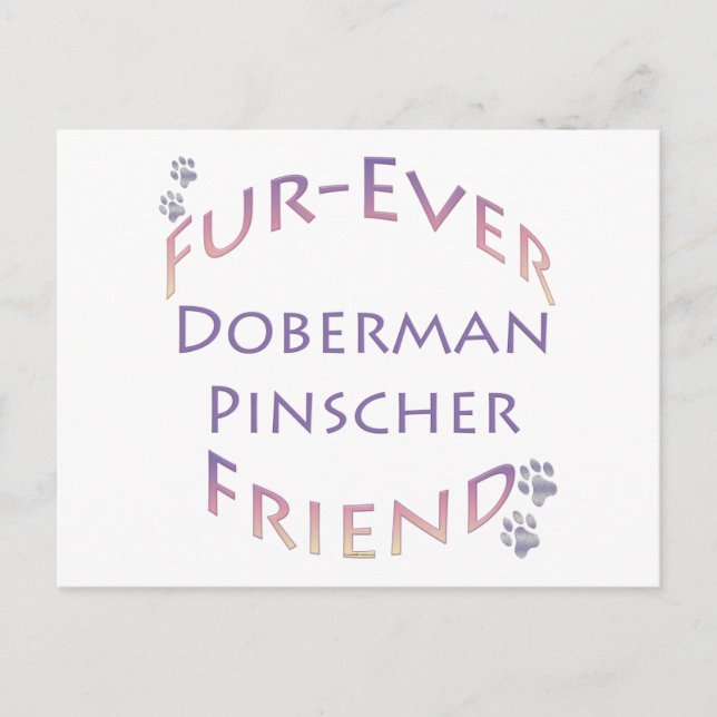 Carte Postale Doberman Pinscher Furever (Devant)
