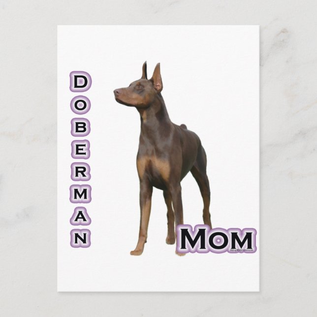 Carte Postale Doberman rouille Maman 4 (Devant)