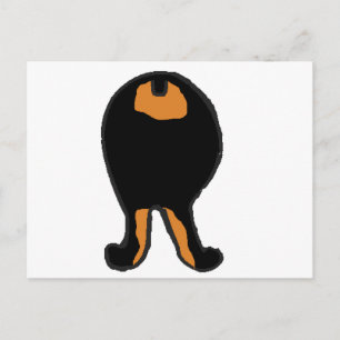 Carte Postale dobie 2 face chien butt dessin animé noir et rouil