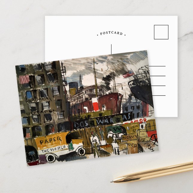 Carte Postale Docks de New York | Joaquín Torres-García (Créateur téléchargé)