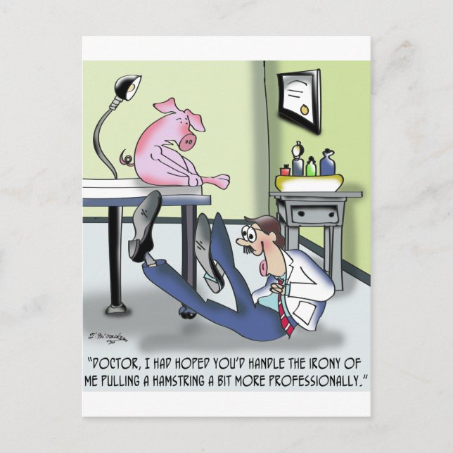 Carte Postale Docteur Handles Pulled Hamstring Sans professionna (Devant)