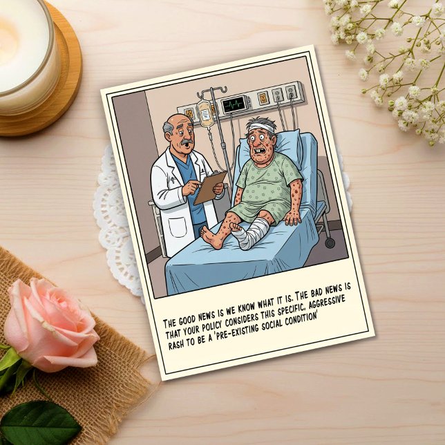 Carte Postale Doctor Examines Male Patient With Rash Get Well (Créateur téléchargé)