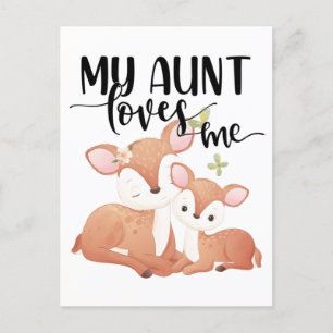 Carte Postale Doe et Fawn Ma tante m'aime