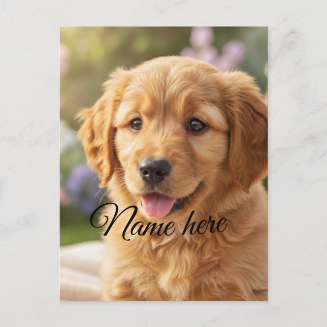Carte Postale Dog cat pet name photo template simple minimal  (Devant)